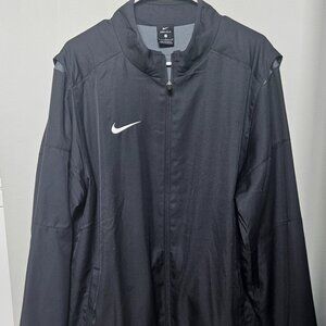 Nike Full Zip Up Long Sleeve Dri Fit Collar Lightweight Jacket Swoosh Mens Large